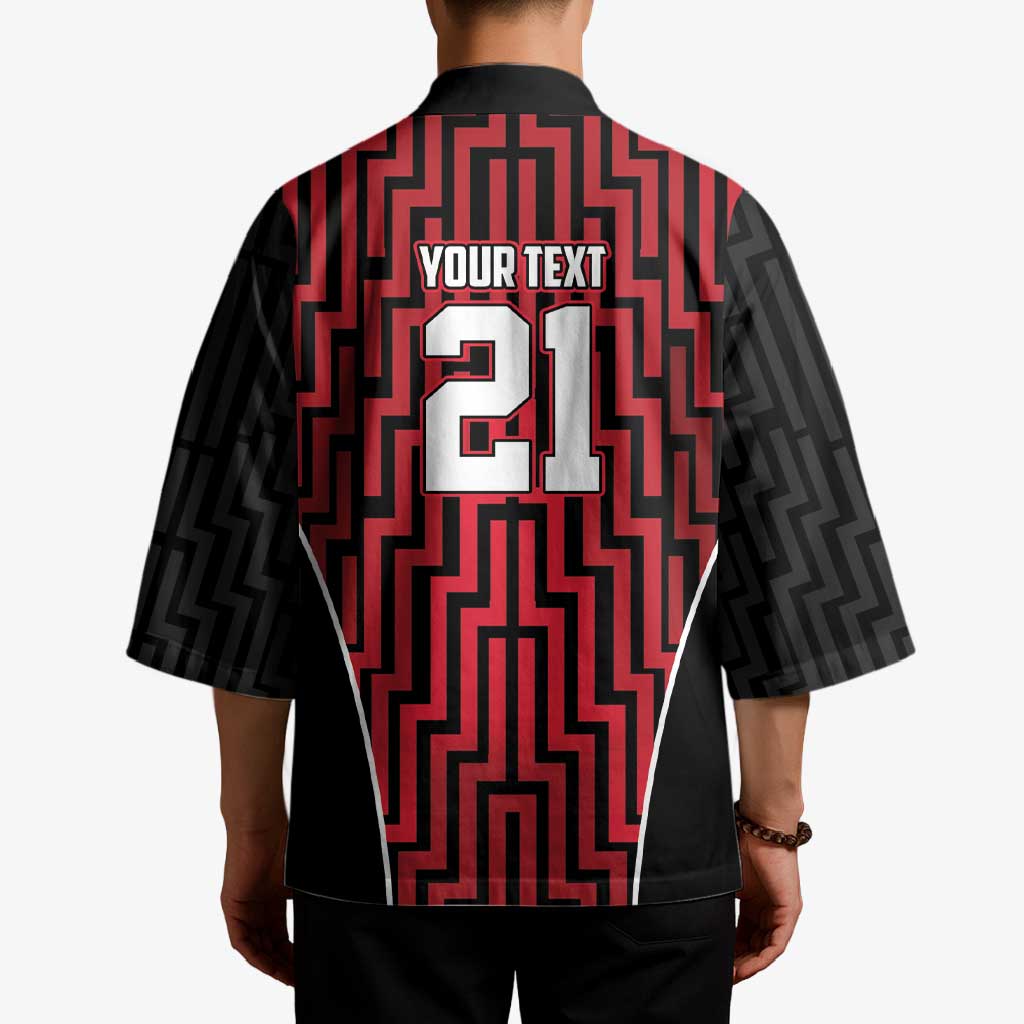 Custom Basketball New Zealand Kimono Red Maori Ta Moko Indigenous - Aussie Hoodie