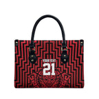 Custom Basketball New Zealand Leather Bag Red Maori Ta Moko Indigenous - Aussie Hoodie