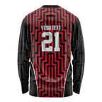 Custom Basketball New Zealand Long Sleeve Shirt Red Maori Ta Moko Indigenous - Aussie Hoodie