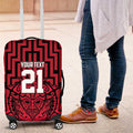Custom Basketball New Zealand Luggage Cover Red Maori Ta Moko Indigenous - Aussie Hoodie
