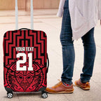 Custom Basketball New Zealand Luggage Cover Red Maori Ta Moko Indigenous - Aussie Hoodie