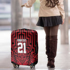 Custom Basketball New Zealand Luggage Cover Red Maori Ta Moko Indigenous - Aussie Hoodie
