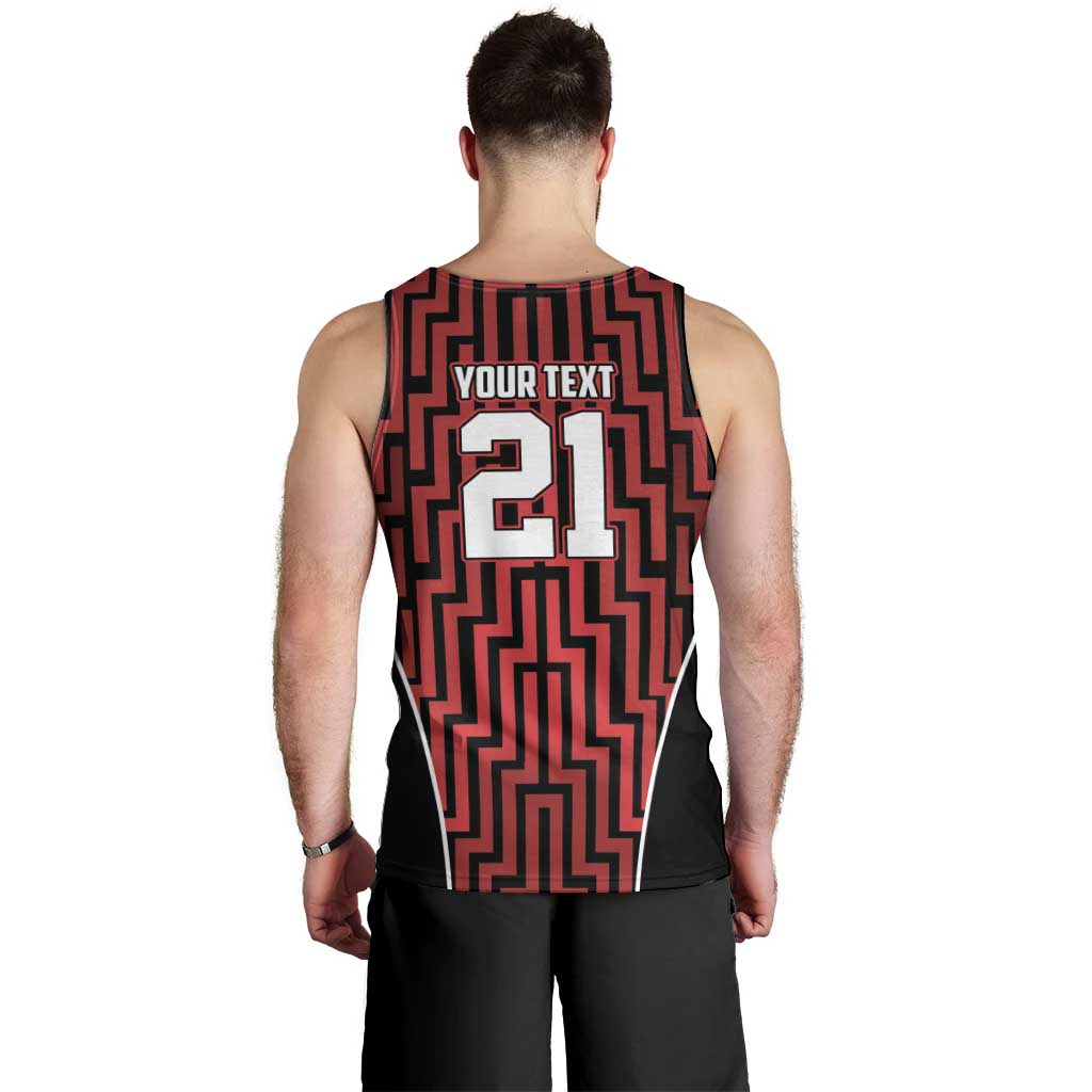 Custom Basketball New Zealand Men Tank Top Red Maori Ta Moko Indigenous - Aussie Hoodie