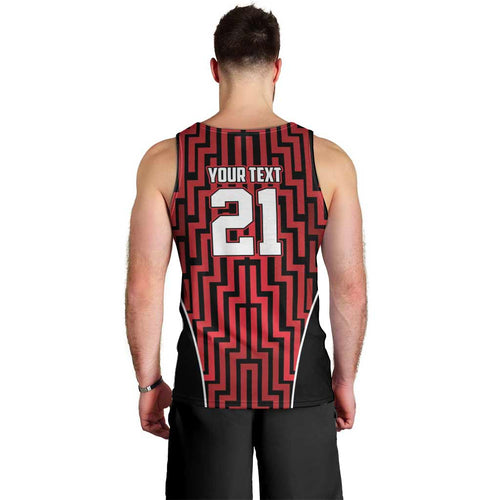 Custom Basketball New Zealand Men Tank Top Red Maori Ta Moko Indigenous - Aussie Hoodie