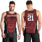 Custom Basketball New Zealand Men Tank Top Red Maori Ta Moko Indigenous - Aussie Hoodie