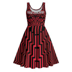 Custom Basketball New Zealand Midi Dress Red Maori Ta Moko Indigenous - Aussie Hoodie