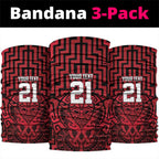 Custom Basketball New Zealand Neck Gaiter Red Maori Ta Moko Indigenous LT9