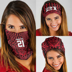 Custom Basketball New Zealand Neck Gaiter Red Maori Ta Moko Indigenous LT9