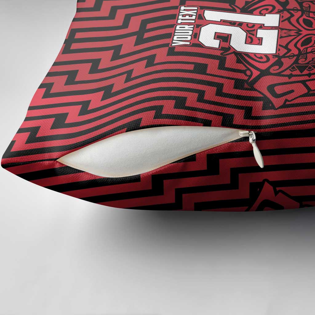 Custom Basketball New Zealand Pillow Cover Red Maori Ta Moko Indigenous - Aussie Hoodie