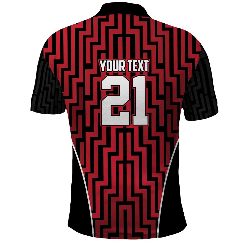 Custom Basketball New Zealand Polo Shirt Red Maori Ta Moko Indigenous - Aussie Hoodie