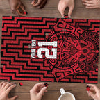 Custom Basketball New Zealand Puzzle Red Maori Ta Moko Indigenous - Aussie Hoodie