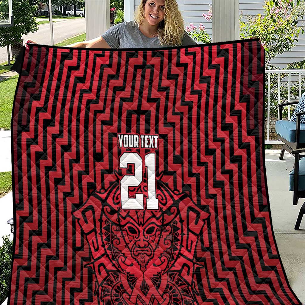Custom Basketball New Zealand Quilt Red Maori Ta Moko Indigenous - Aussie Hoodie