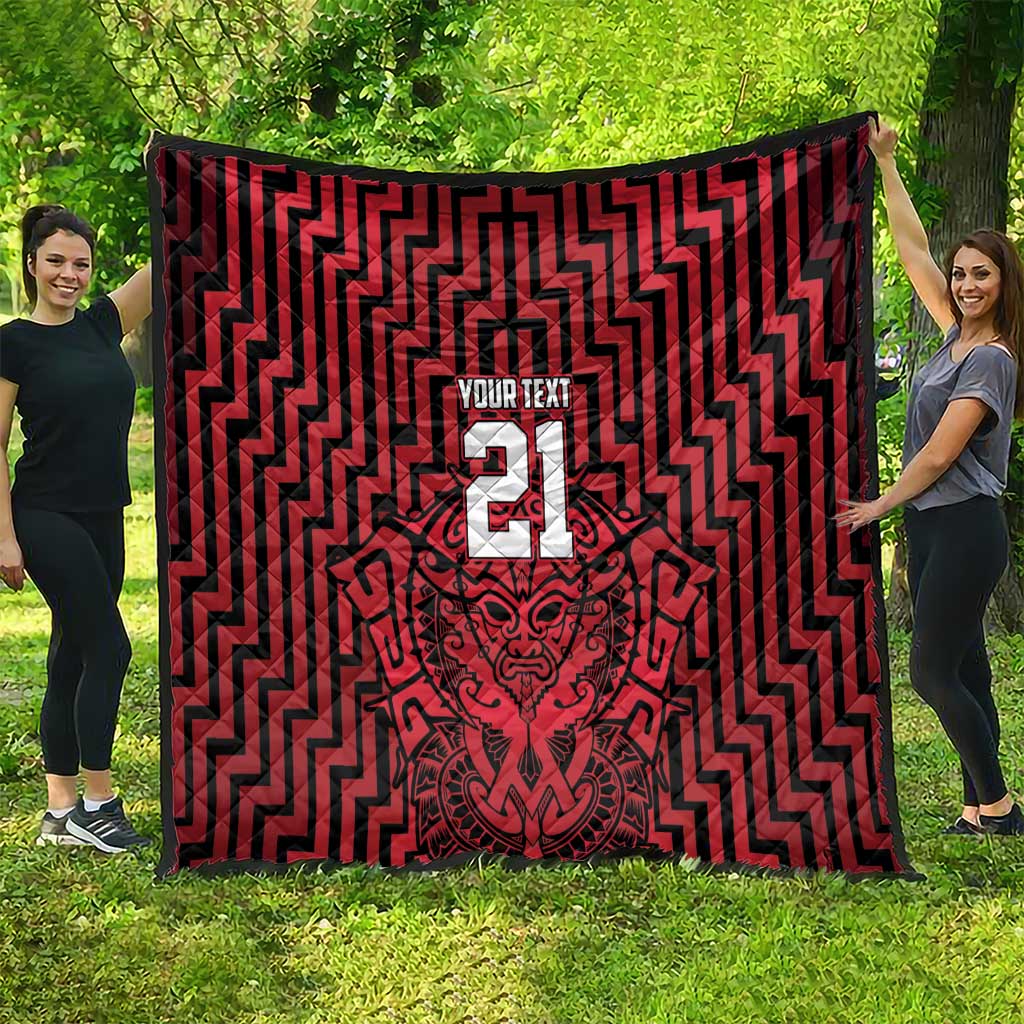Custom Basketball New Zealand Quilt Red Maori Ta Moko Indigenous - Aussie Hoodie