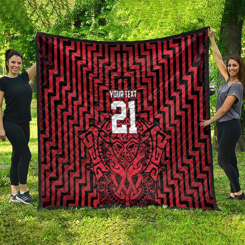Custom Basketball New Zealand Quilt Red Maori Ta Moko Indigenous - Aussie Hoodie