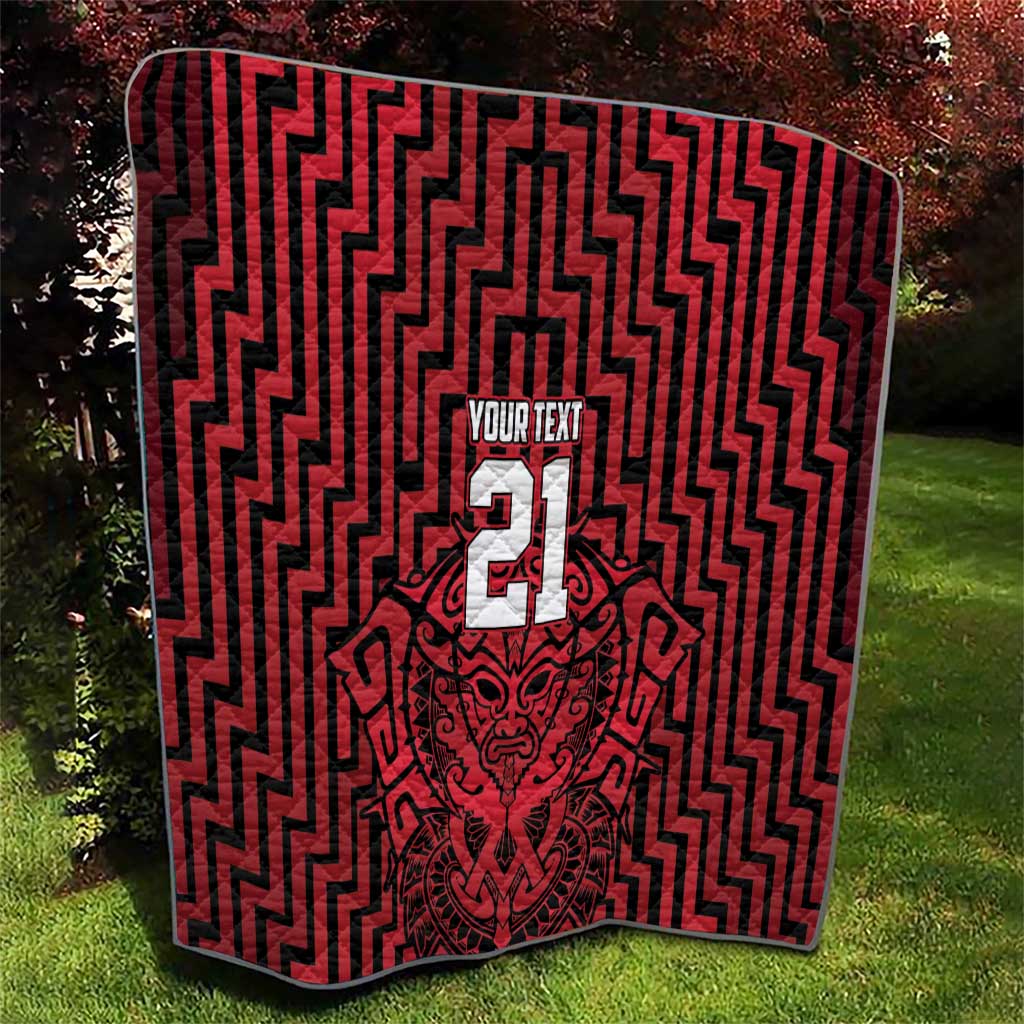 Custom Basketball New Zealand Quilt Red Maori Ta Moko Indigenous - Aussie Hoodie