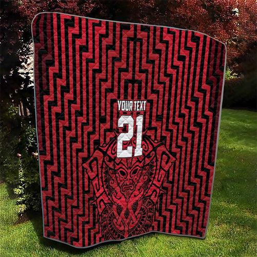 Custom Basketball New Zealand Quilt Red Maori Ta Moko Indigenous - Aussie Hoodie