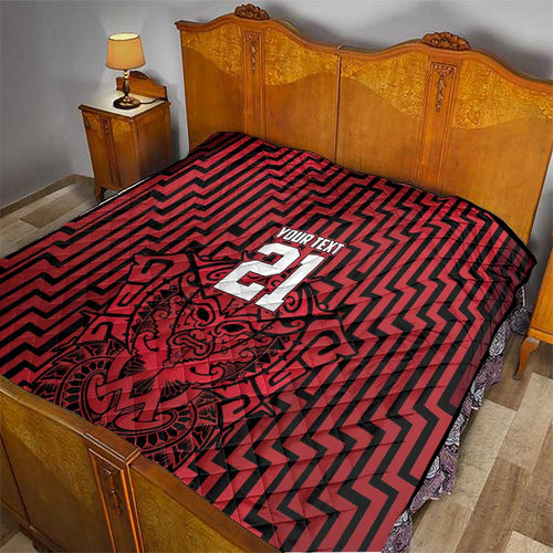 Custom Basketball New Zealand Quilt Red Maori Ta Moko Indigenous - Aussie Hoodie