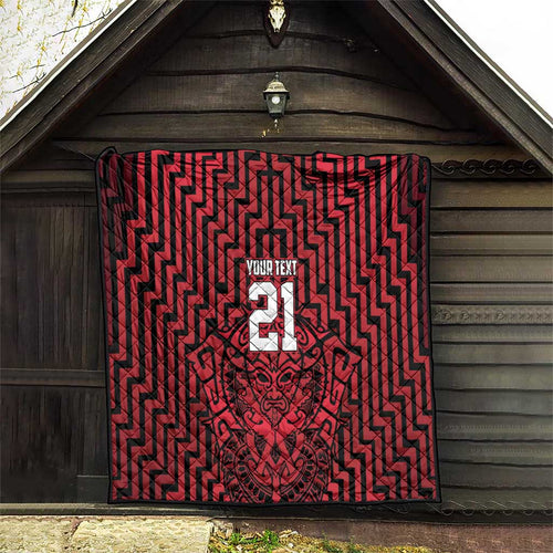 Custom Basketball New Zealand Quilt Red Maori Ta Moko Indigenous - Aussie Hoodie