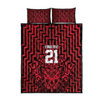 Custom Basketball New Zealand Quilt Bed Set Red Maori Ta Moko Indigenous - Aussie Hoodie