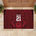 Custom Basketball New Zealand Rubber Doormat Red Maori Ta Moko Indigenous - Aussie Hoodie