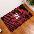 Custom Basketball New Zealand Rubber Doormat Red Maori Ta Moko Indigenous - Aussie Hoodie