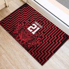 Custom Basketball New Zealand Rubber Doormat Red Maori Ta Moko Indigenous - Aussie Hoodie