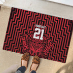 Custom Basketball New Zealand Rubber Doormat Red Maori Ta Moko Indigenous - Aussie Hoodie