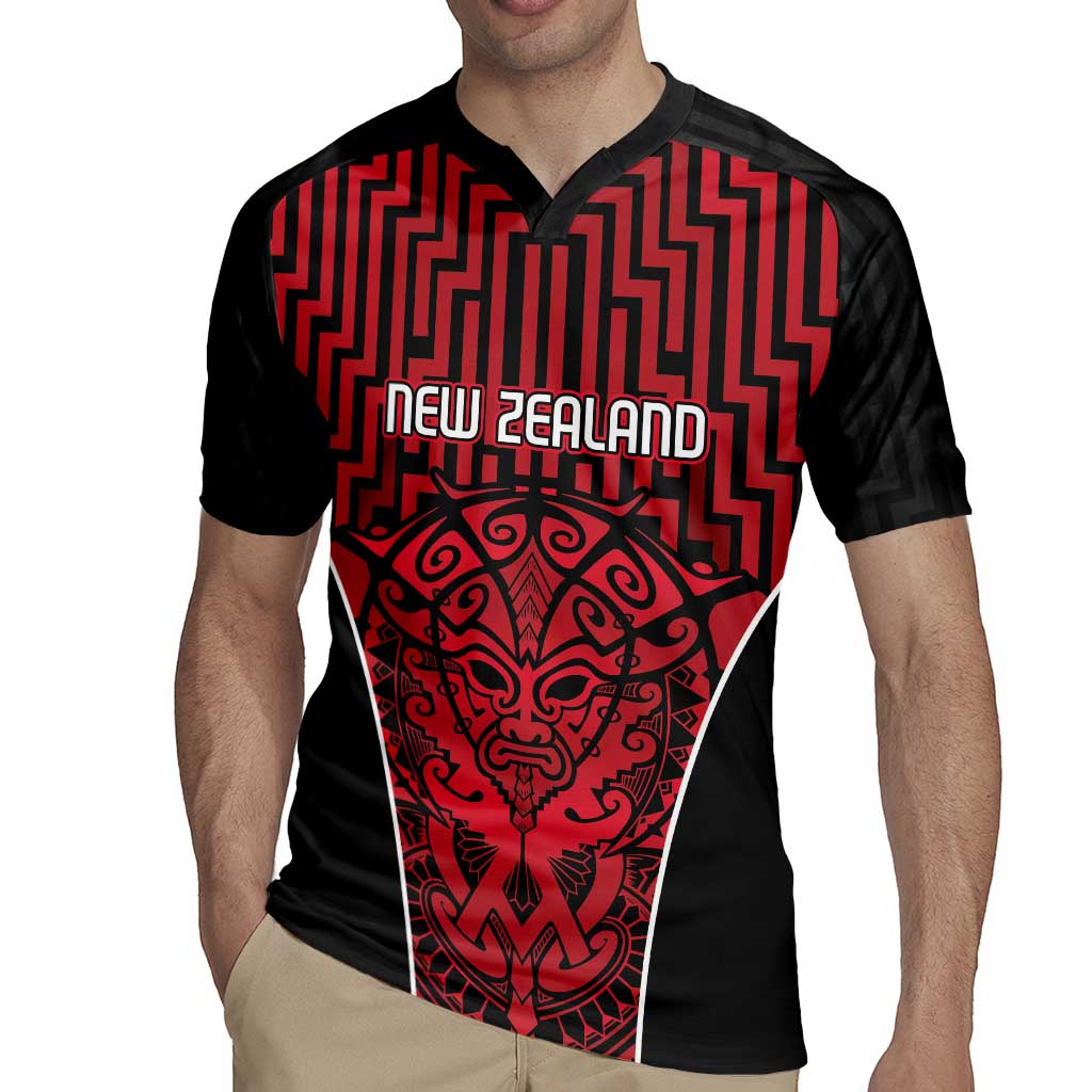 Custom Basketball New Zealand Rugby Jersey Red Maori Ta Moko Indigenous - Aussie Hoodie
