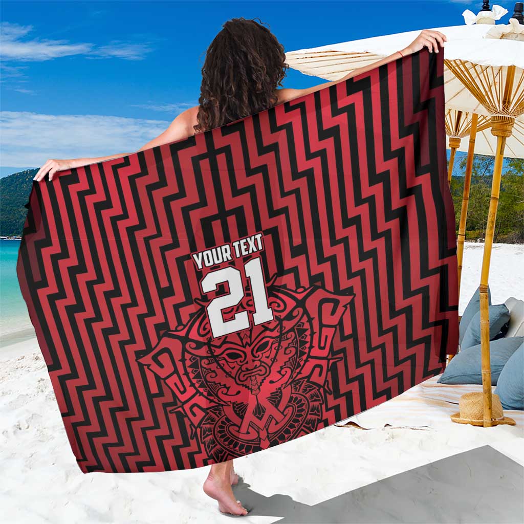 Custom Basketball New Zealand Sarong Red Maori Ta Moko Indigenous - Aussie Hoodie