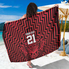 Custom Basketball New Zealand Sarong Red Maori Ta Moko Indigenous - Aussie Hoodie