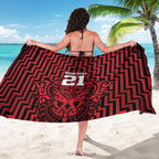 Custom Basketball New Zealand Sarong Red Maori Ta Moko Indigenous - Aussie Hoodie