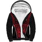 Custom Basketball New Zealand Sherpa Hoodie Red Maori Ta Moko Indigenous - Aussie Hoodie