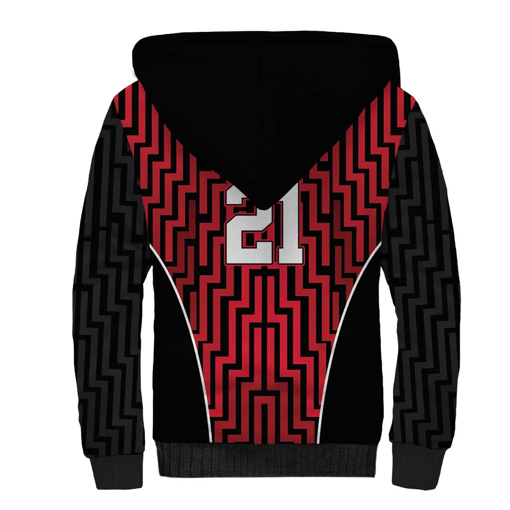 Custom Basketball New Zealand Sherpa Hoodie Red Maori Ta Moko Indigenous - Aussie Hoodie