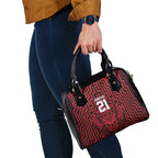 Custom Basketball New Zealand Shoulder Handbag Red Maori Ta Moko Indigenous - Aussie Hoodie