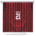 Custom Basketball New Zealand Shower Curtain Red Maori Ta Moko Indigenous - Aussie Hoodie