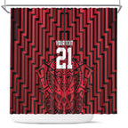 Custom Basketball New Zealand Shower Curtain Red Maori Ta Moko Indigenous - Aussie Hoodie