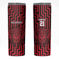 Custom Basketball New Zealand Skinny Tumbler Red Maori Ta Moko Indigenous - Aussie Hoodie