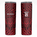 Custom Basketball New Zealand Skinny Tumbler Red Maori Ta Moko Indigenous - Aussie Hoodie