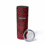 Custom Basketball New Zealand Skinny Tumbler Red Maori Ta Moko Indigenous - Aussie Hoodie