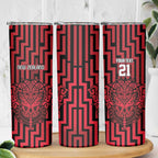 Custom Basketball New Zealand Skinny Tumbler Red Maori Ta Moko Indigenous - Aussie Hoodie