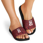 Custom Basketball New Zealand Slide Sandals Red Maori Ta Moko Indigenous - Aussie Hoodie