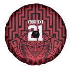 Custom Basketball New Zealand Spare Tire Cover Red Maori Ta Moko Indigenous - Aussie Hoodie