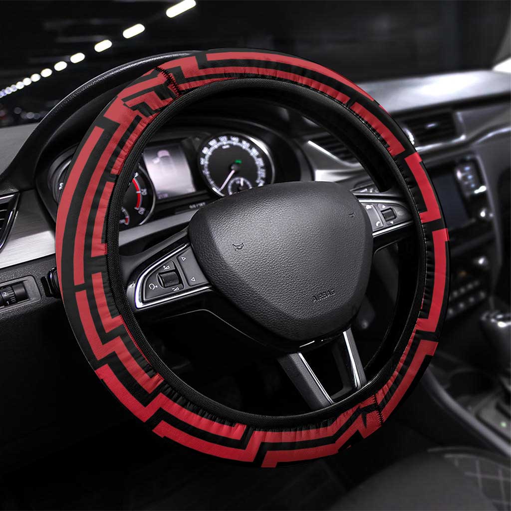 Basketball New Zealand Steering Wheel Cover Red Maori Ta Moko Indigenous - Aussie Hoodie