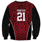 Custom Basketball New Zealand Sweatshirt Red Maori Ta Moko Indigenous - Aussie Hoodie