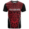 Custom Basketball New Zealand T Shirt Red Maori Ta Moko Indigenous - Aussie Hoodie