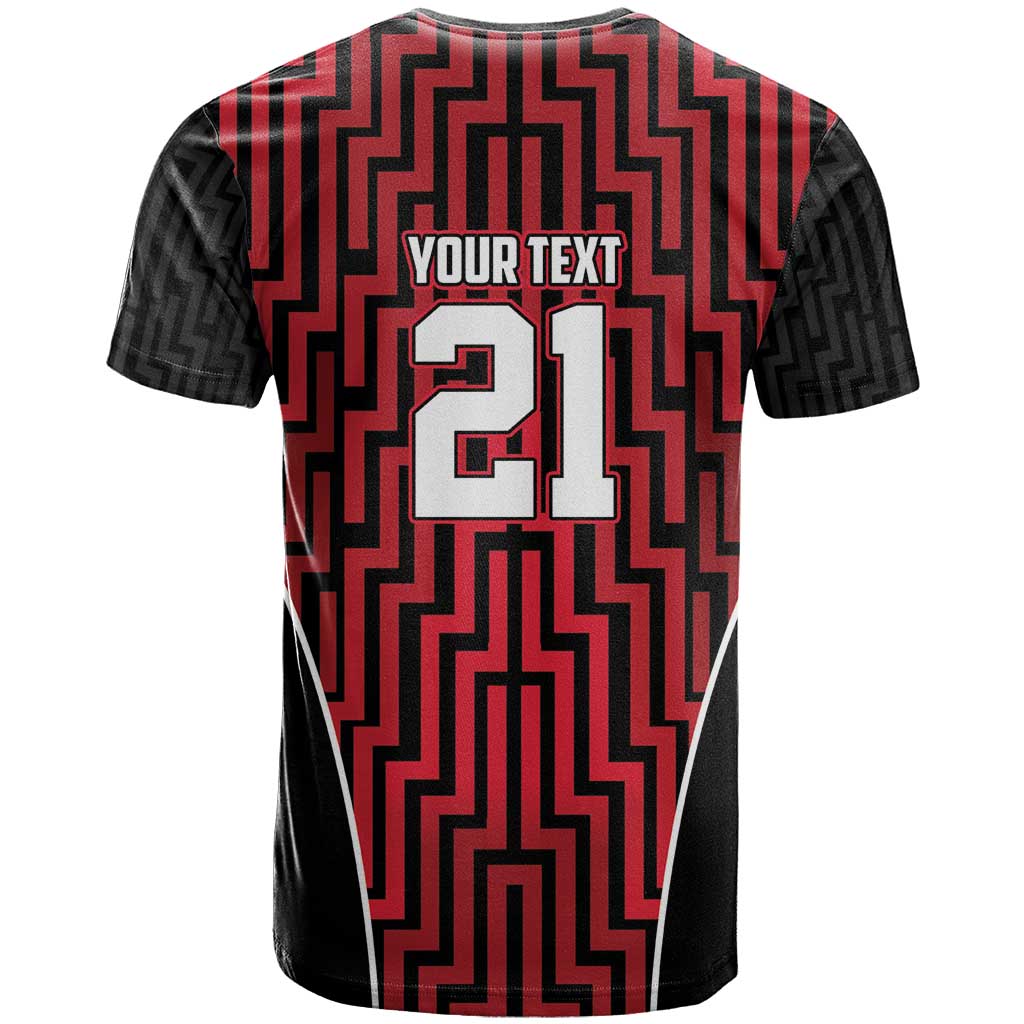 Custom Basketball New Zealand T Shirt Red Maori Ta Moko Indigenous - Aussie Hoodie