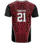Custom Basketball New Zealand T Shirt Red Maori Ta Moko Indigenous - Aussie Hoodie