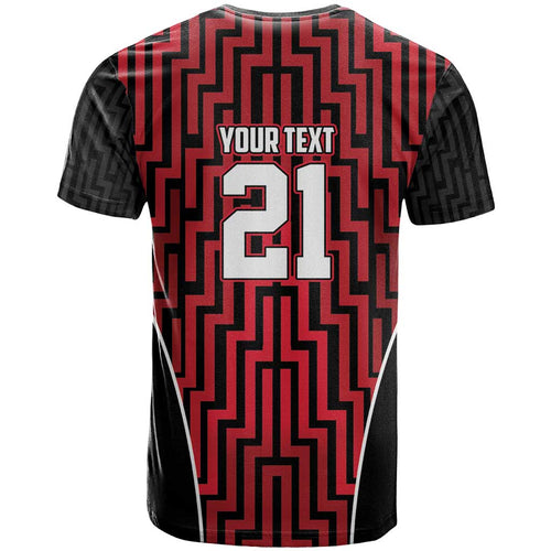 Custom Basketball New Zealand T Shirt Red Maori Ta Moko Indigenous - Aussie Hoodie