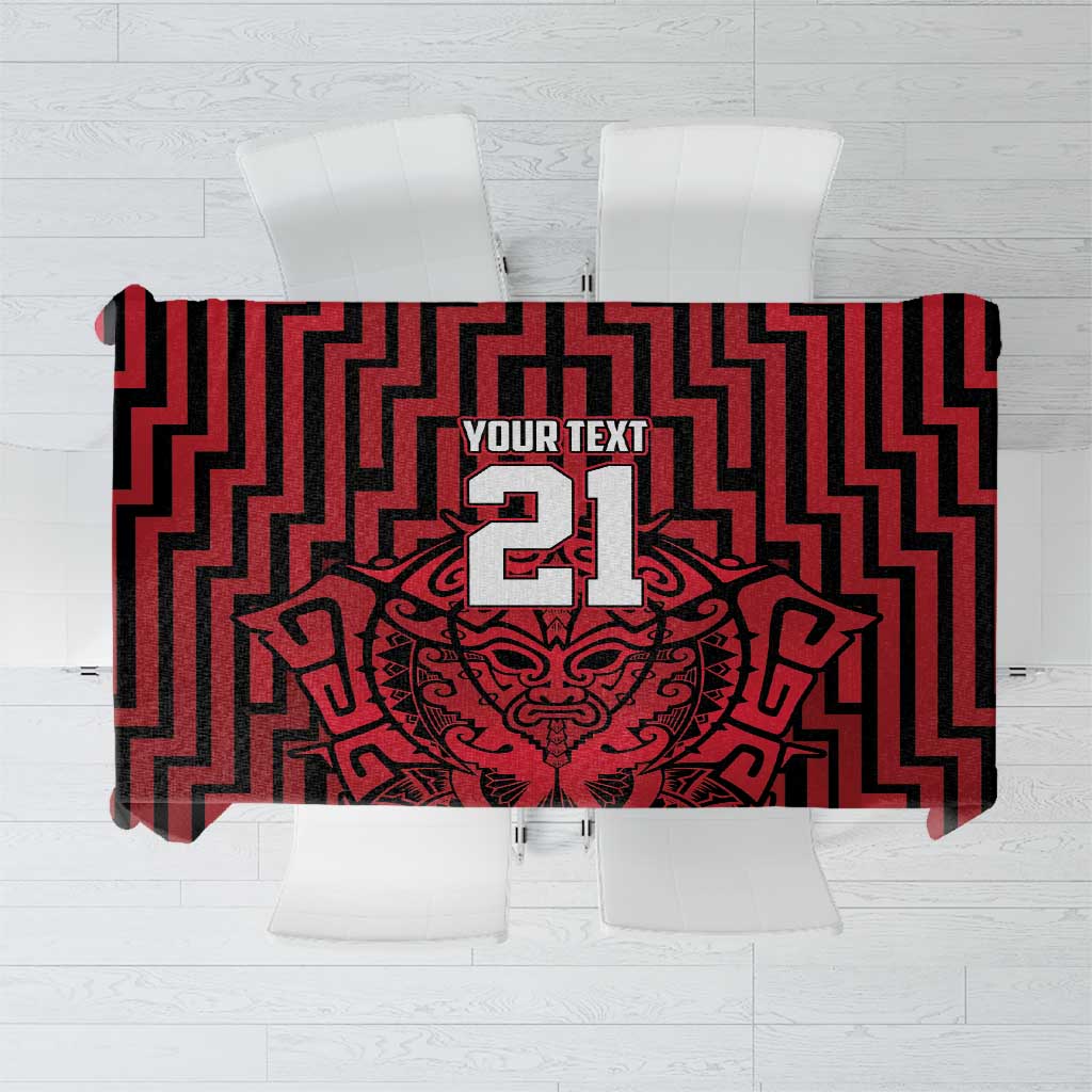 Custom Basketball New Zealand Tablecloth Red Maori Ta Moko Indigenous - Aussie Hoodie