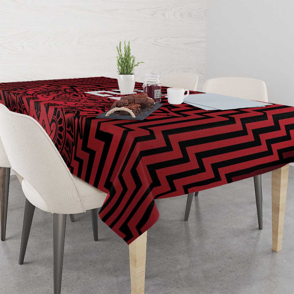 Custom Basketball New Zealand Tablecloth Red Maori Ta Moko Indigenous - Aussie Hoodie